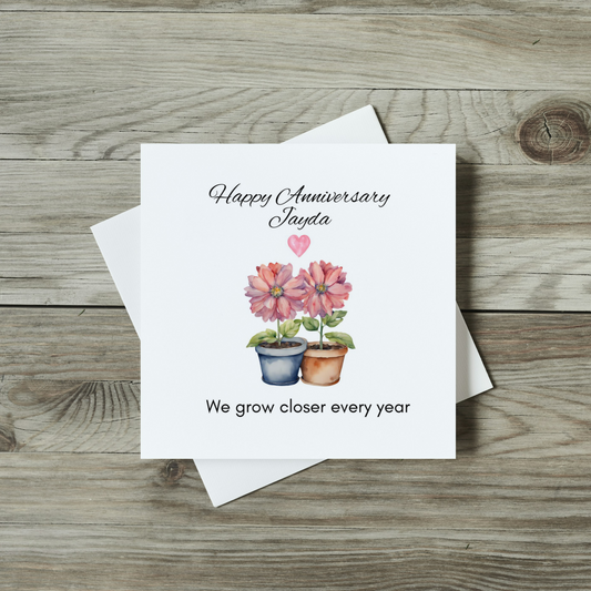 Personalised Anniversary Card - Growing Together