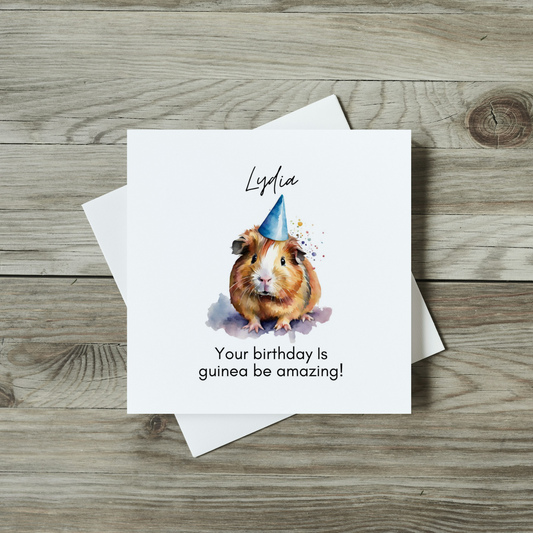 Personalised Birthday Card - Fun Guinea Pig