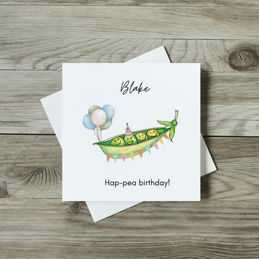 Personalised Hap-Pea Birthday Card - Peas in a Pod