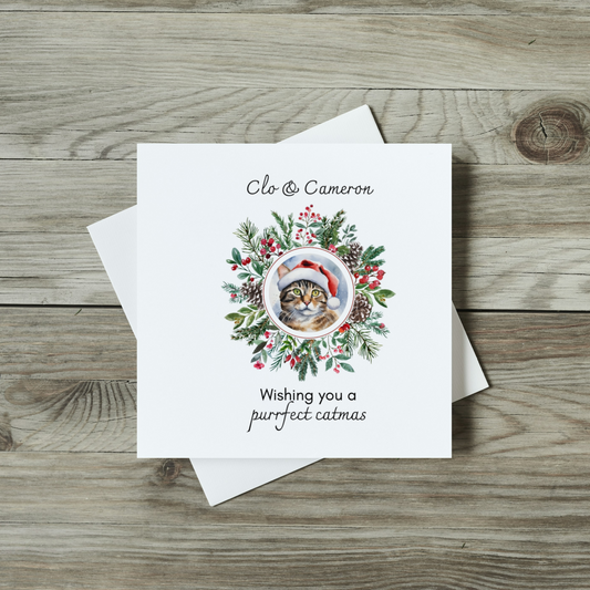 Personalised Christmas Card - Merry Catmas