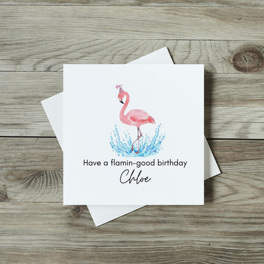 Personalised Birthday Card - Flamin-Good Flamingo