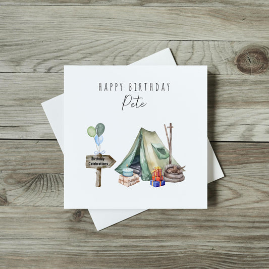 Personalised Birthday Card - Outdoor Camping