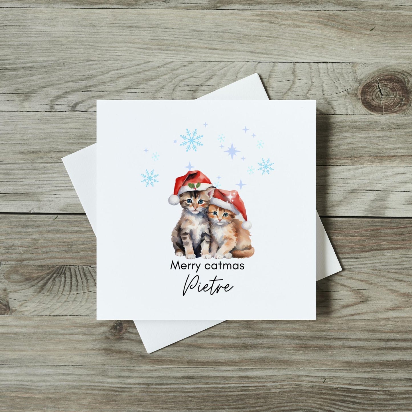 Personalised Christmas Card - Tortoise Kittens Greetings