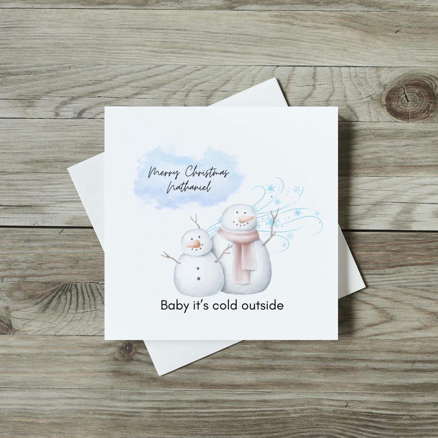 Personalised Christmas Card - Snowman It's Cold Outside