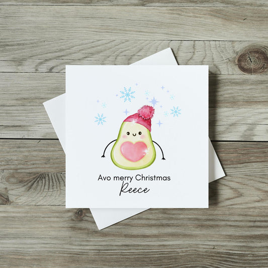 Personalised Christmas Card - Funny Avocado Greetings