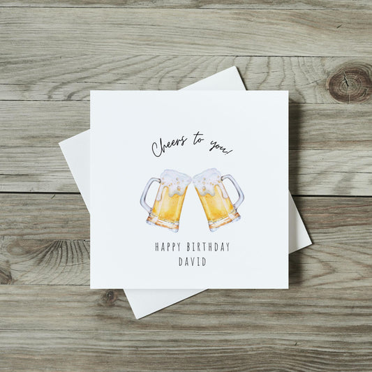 Personalised Birthday Card - Cheers to You Beers