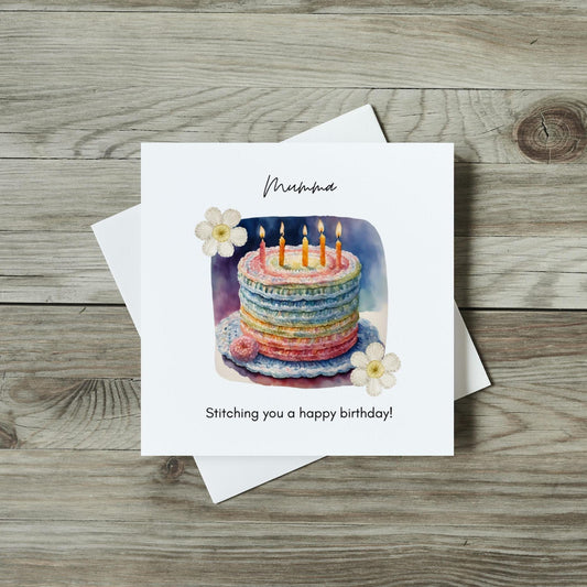 Personalised Birthday Card - Stitching You a Happy Birthday